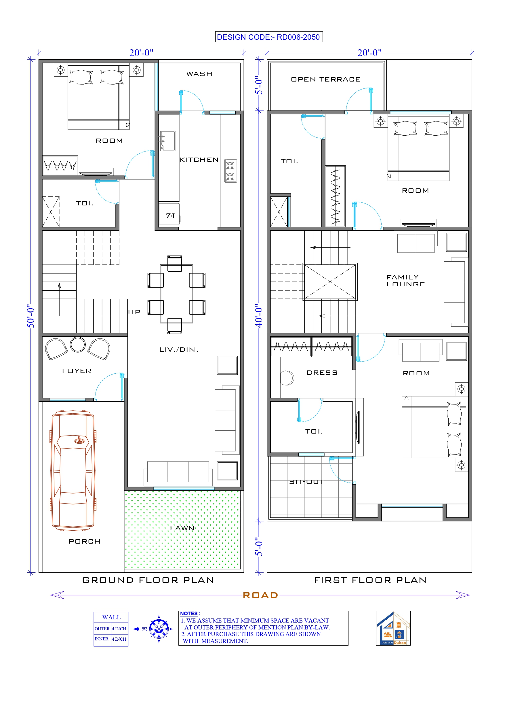 GROUND & FIRST FLOOR II 20X50 II SMALL HOUSE-006
