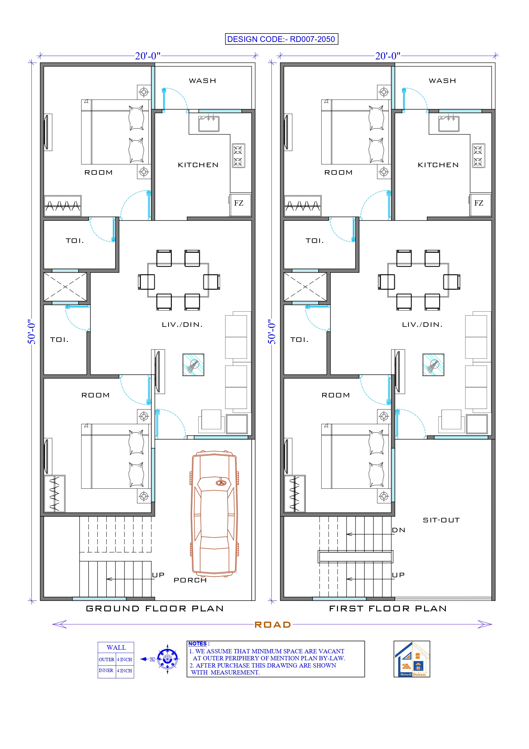 GROUND & FIRST FLOOR II 20X50 II SMALL HOUSE-007