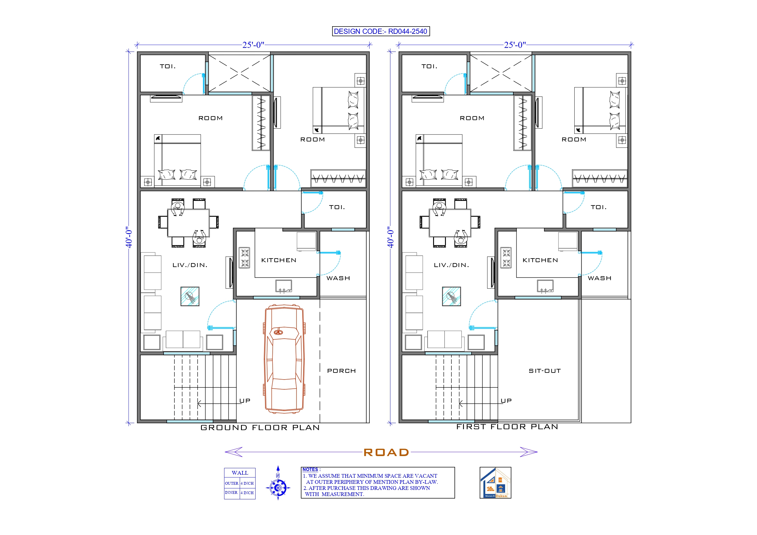 GROUND & FIRST FLOOR II 25X40 II SMALL HOUSE-044