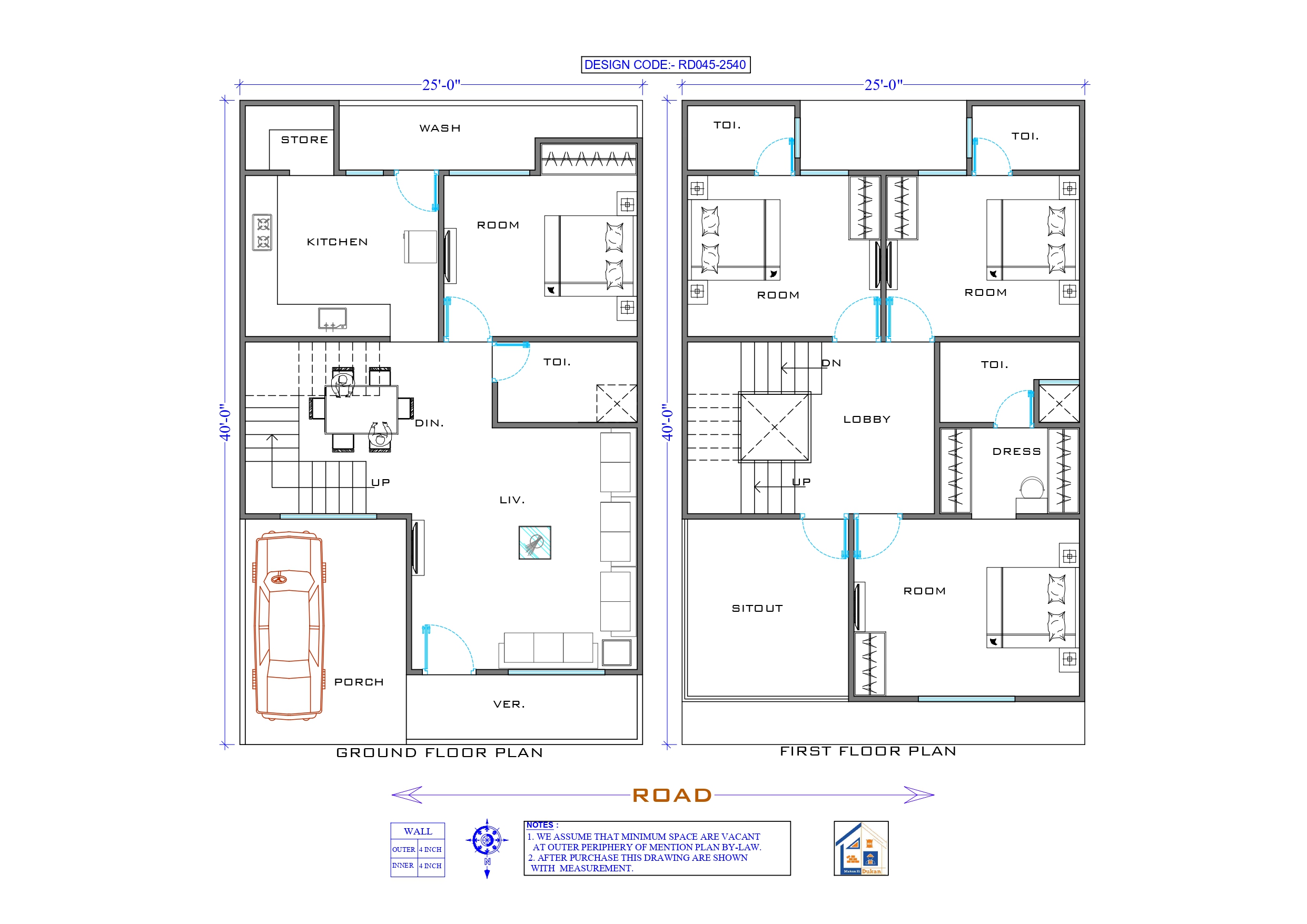 GROUND & FIRST FLOOR II 25X40 II SMALL HOUSE-045