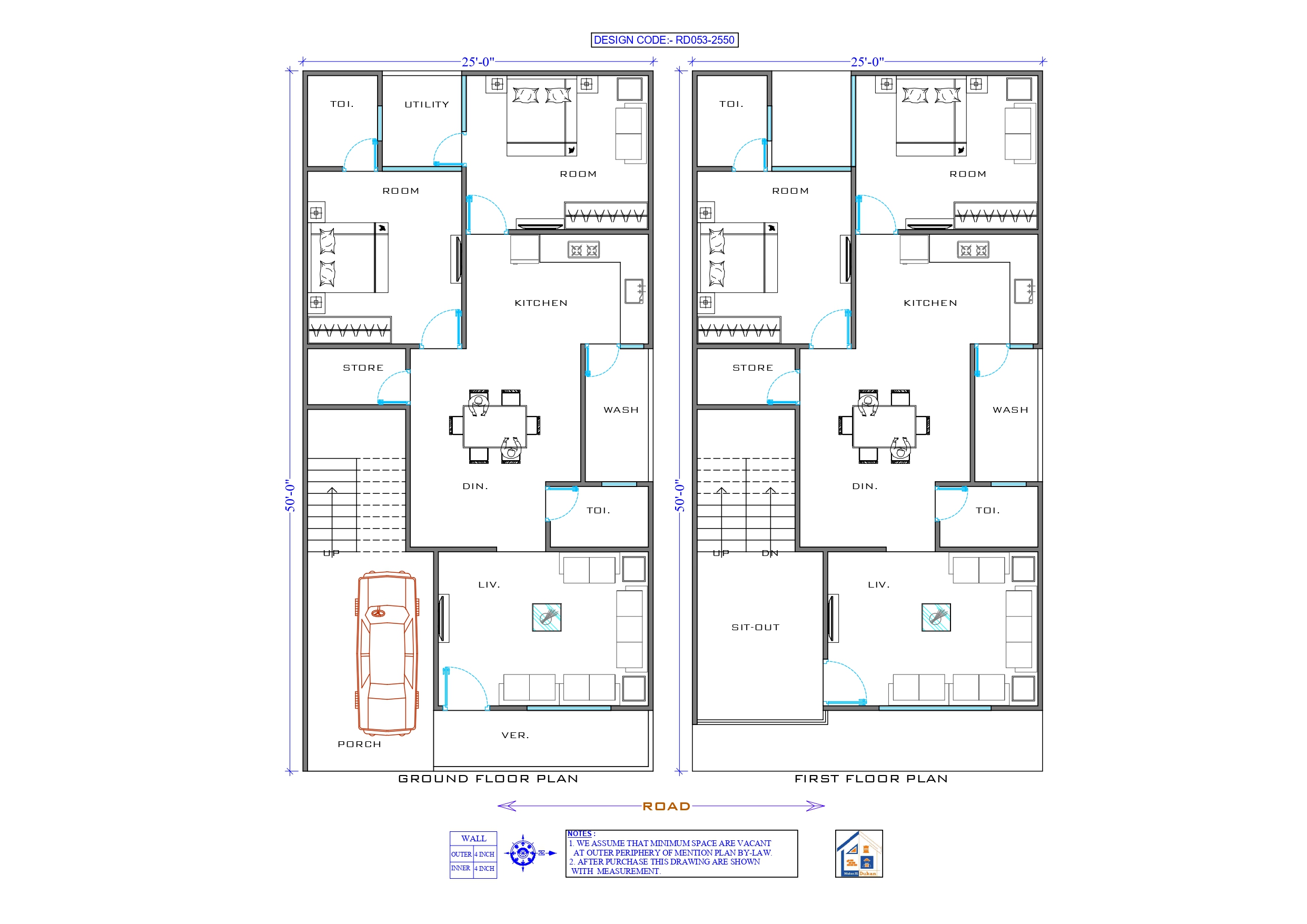 GROUND & FIRST FLOOR II 25X50 II LUXURY HOUSE-053