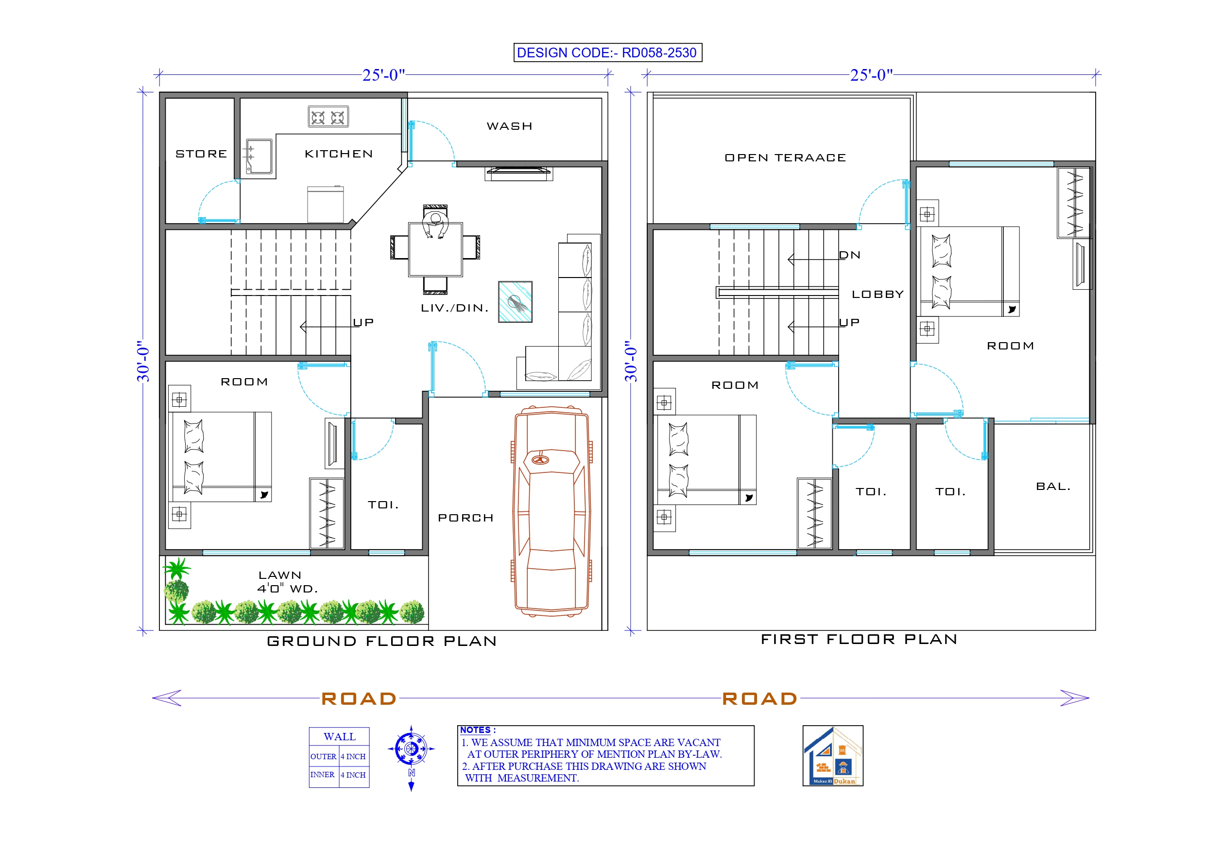 GROUND & FIRST FLOOR II 25X30 II LUXURY HOUSE-058