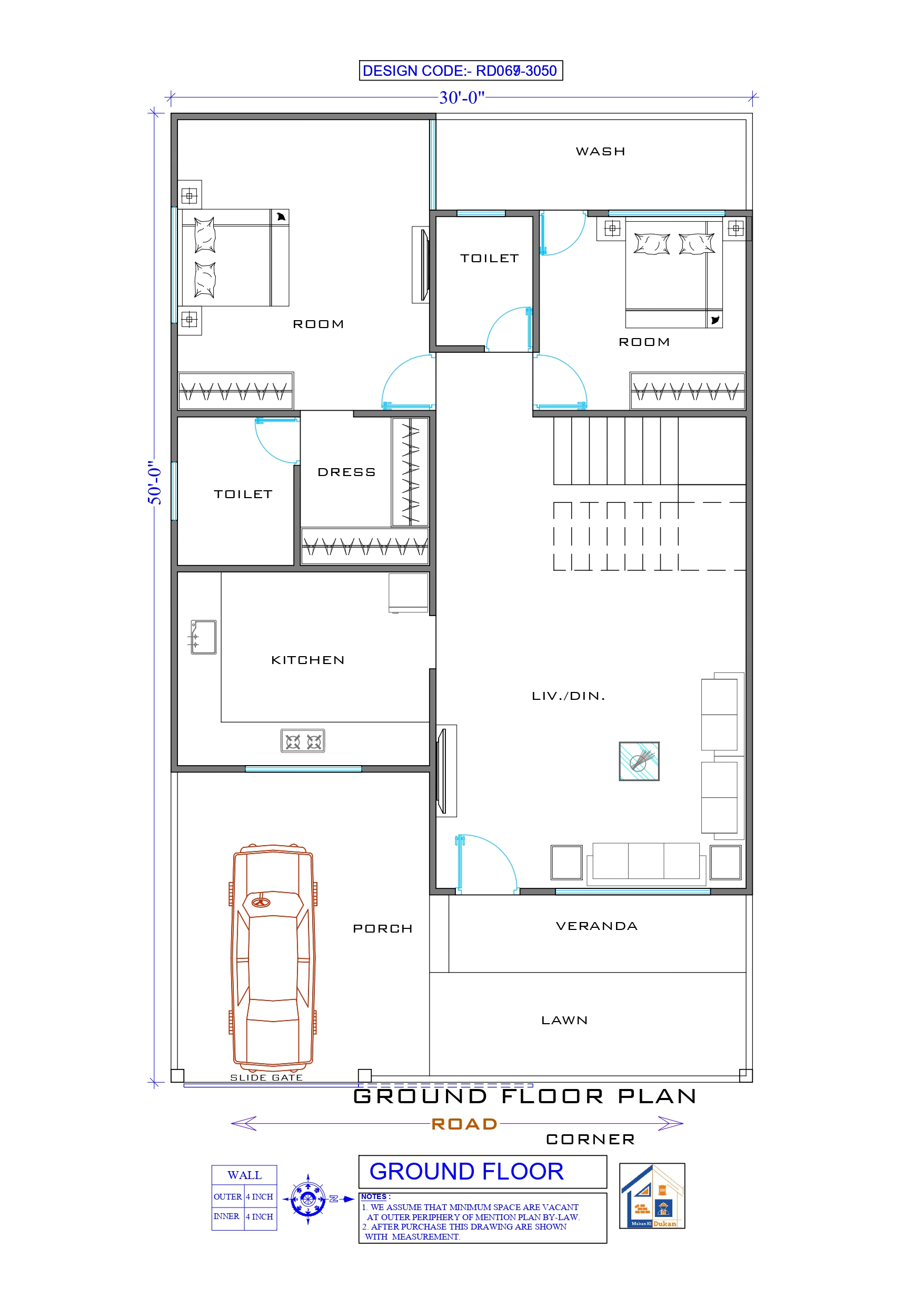 GROUND FLOOR II 30X50 II LUXURY HOUSE-069