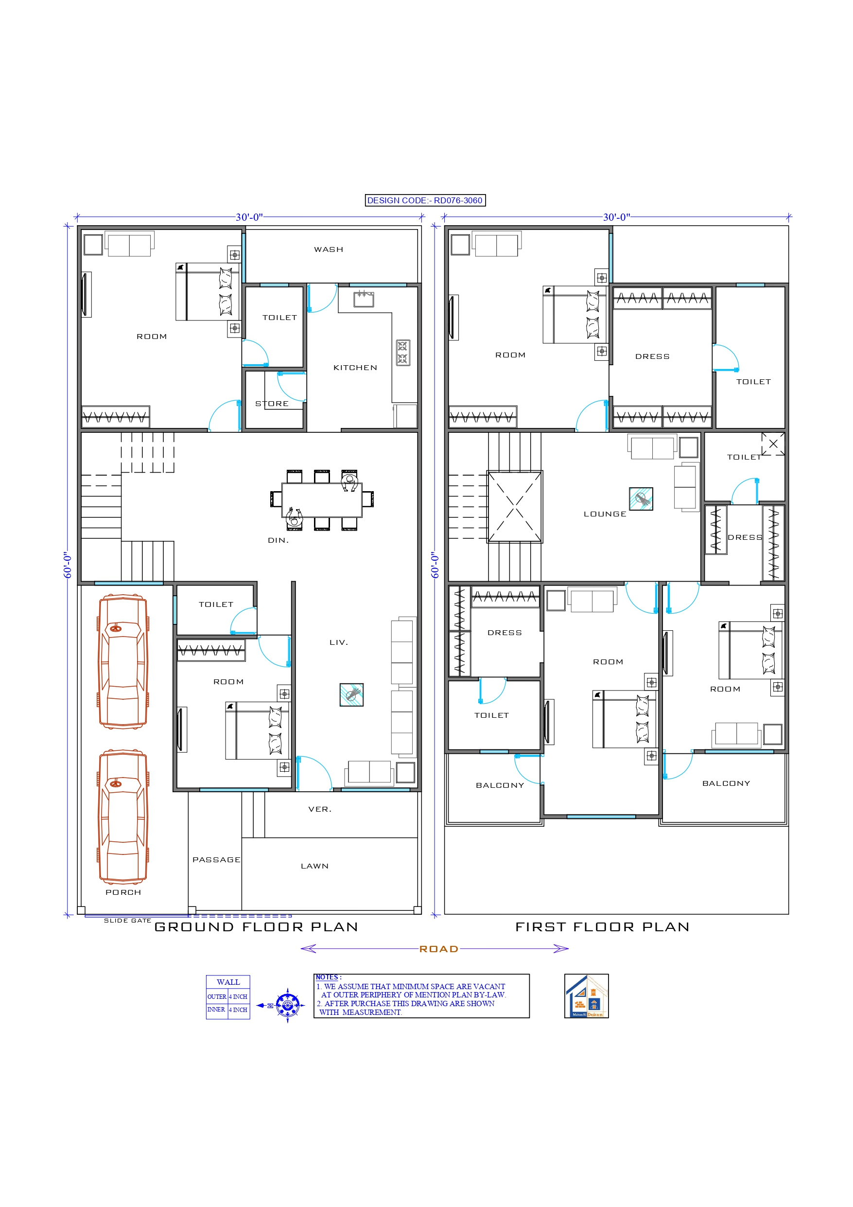 GROUND & FIRST FLOOR II 30X60 II LUXURY HOUSE-076