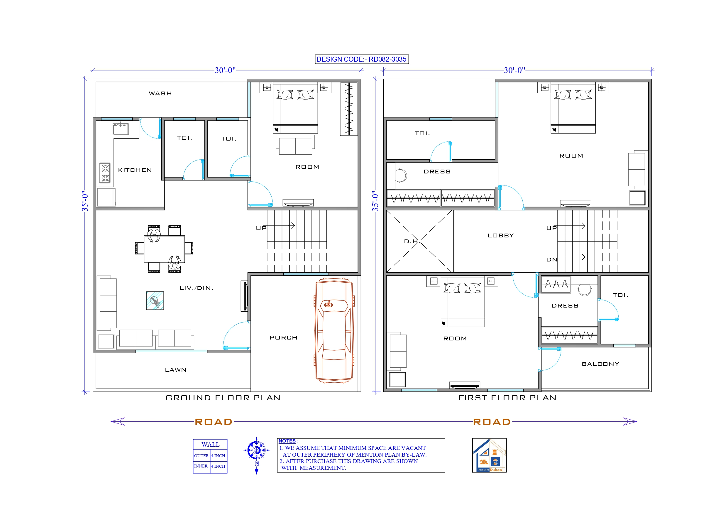 GROUND & FIRST FLOOR II 30X35 II LUXURY HOUSE-082