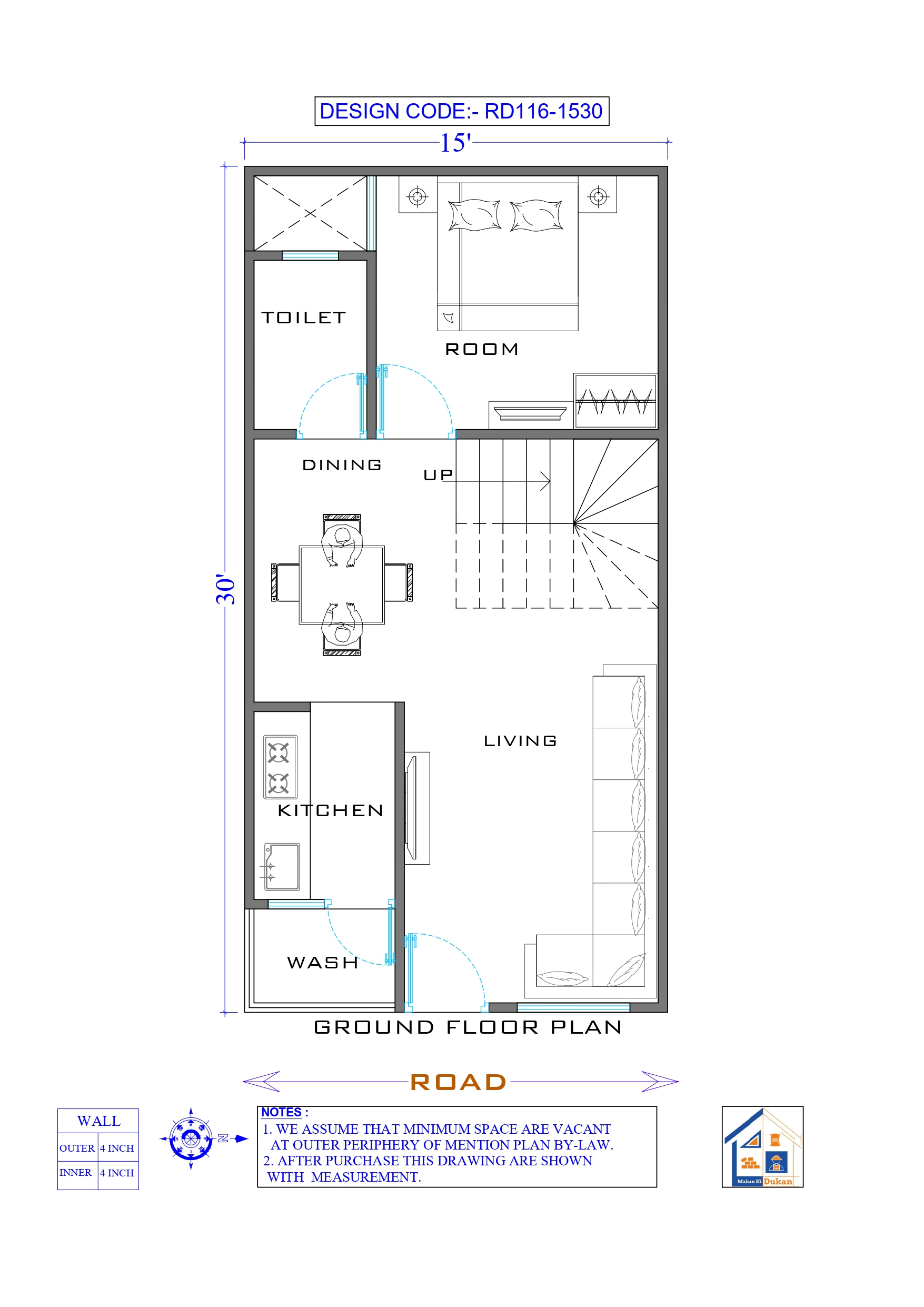 GROUND FLOOR II 15X30 II LUXURY HOUSE-116