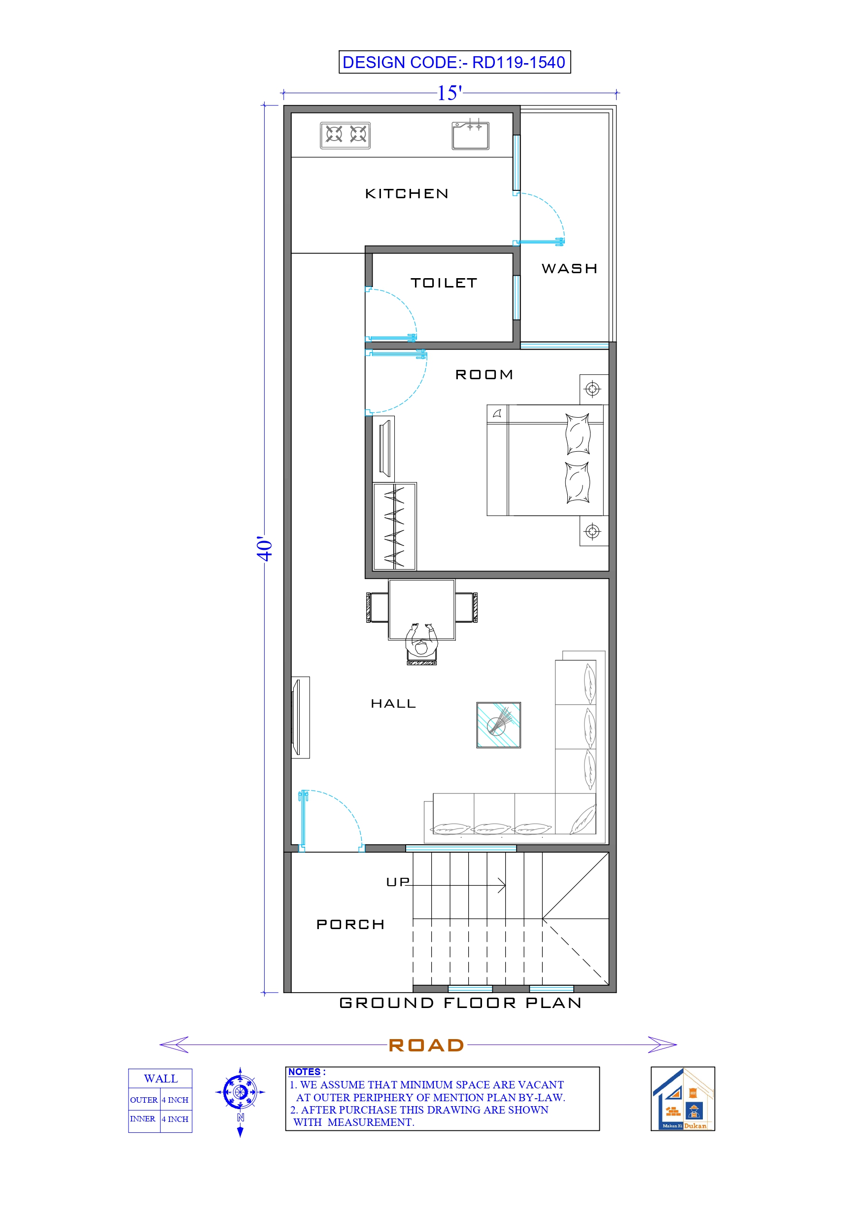 GROUND FLOOR II 15X40 II LUXURY HOUSE-119