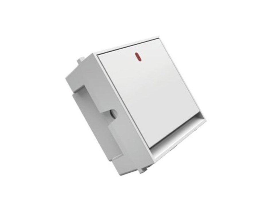 AURA 10AX SWITCH 240V-(2 MODULE) 1 WAY SWITCH WITH INDICATOR