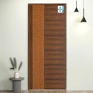 Plantex WPC Doors For Bathroom (30 Mm - Thickness)/Termiteproof Bathroom Door/2.5X6.75 Feet Wooden Finished Door For Home/Balcony/Office/Kitchen, Density-600 (30X81 Inch, 24 Kg- Ember Pattern), Brown