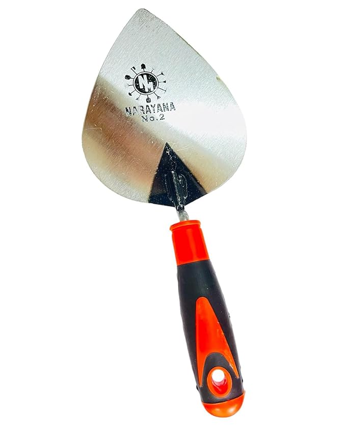 Q8 Twinkle PVC Hand Trowel with Metal Blade for The Purpose of Construction-Metal- Cement and Wood Works | karni | Mason Tool | 7.5 Inch Blade (Pack of 1)