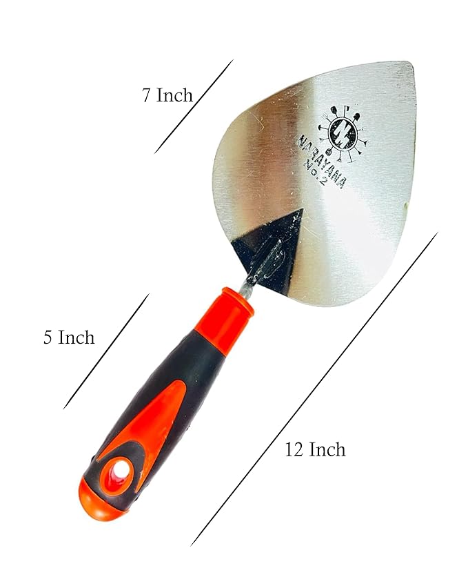 Q8 Twinkle PVC Hand Trowel with Metal Blade for The Purpose of Construction-Metal- Cement and Wood Works | karni | Mason Tool | 7.5 Inch Blade (Pack of 1)