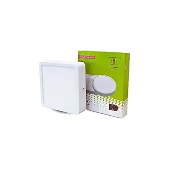 D'Mak 15-Watt Rimless Full Glow Square LED Surface Panel Light | Surface LED Downlight for Ceiling | LED Ceiling Light for Home & Hall | Color: White,Pack of 1