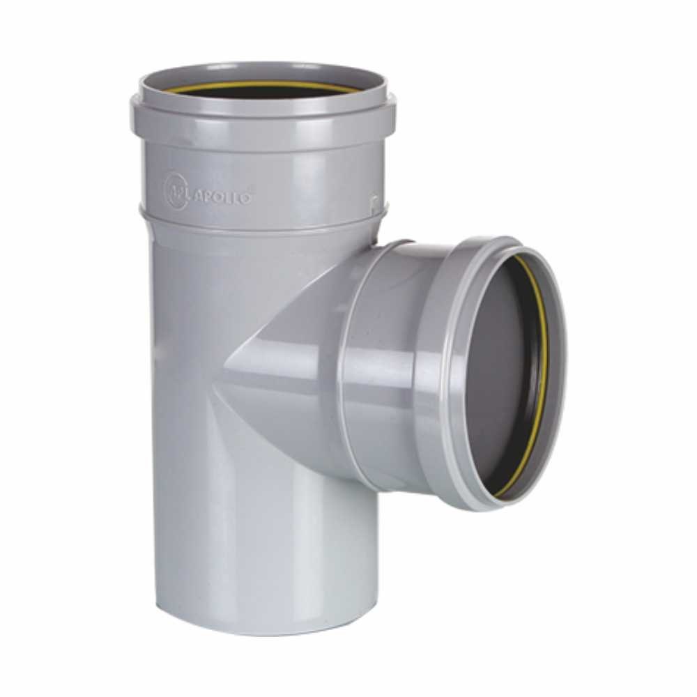 APOLLO SINGLE TEE SWR FITTING WITH RINGS UPVC PIPE FITTINGS
