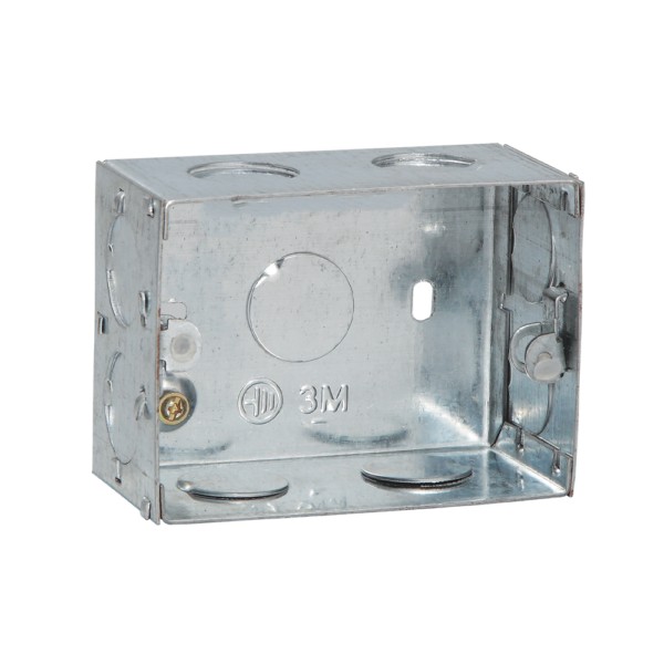 GOLDMEDAL 90 DEGREE 3M GALVANIZED FLUSH MOUNTING METAL GANG BOXES (100*73*51)