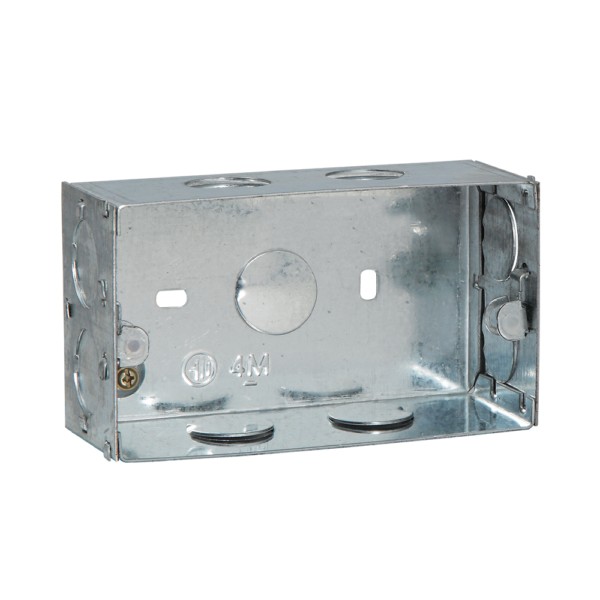GOLDMEDAL 90 DEGREE 4M GALVANIZED FLUSH MOUNTING METAL GANG BOXES (135*73*51)