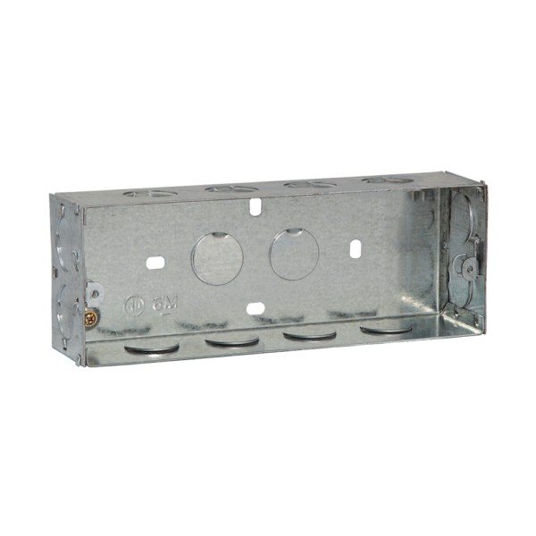 GOLDMEDAL 90 DEGREE 6M GALVANIZED FLUSH MOUNTING METAL GANG BOXES (208*73*51)