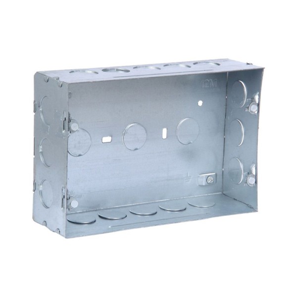GOLDMEDAL 90 DEGREE 12M GALVANIZED FLUSH MOUNTING METAL GANG BOXES (209*130*60)