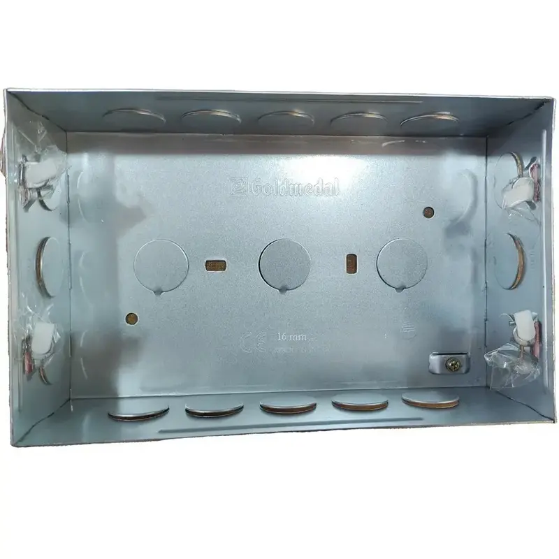 GOLDMEDAL 90 DEGREE 16M GALVANIZED FLUSH MOUNTING METAL GANG BOXES (230*144*60)