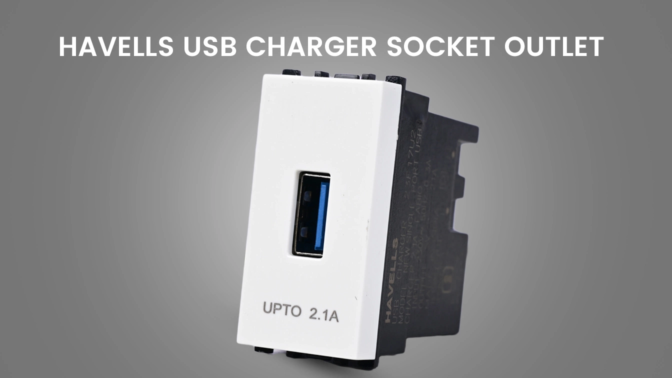 HAVELLS FABIO SERIES USB CHARGER 2.1 A SINGLE PORT SOCKET