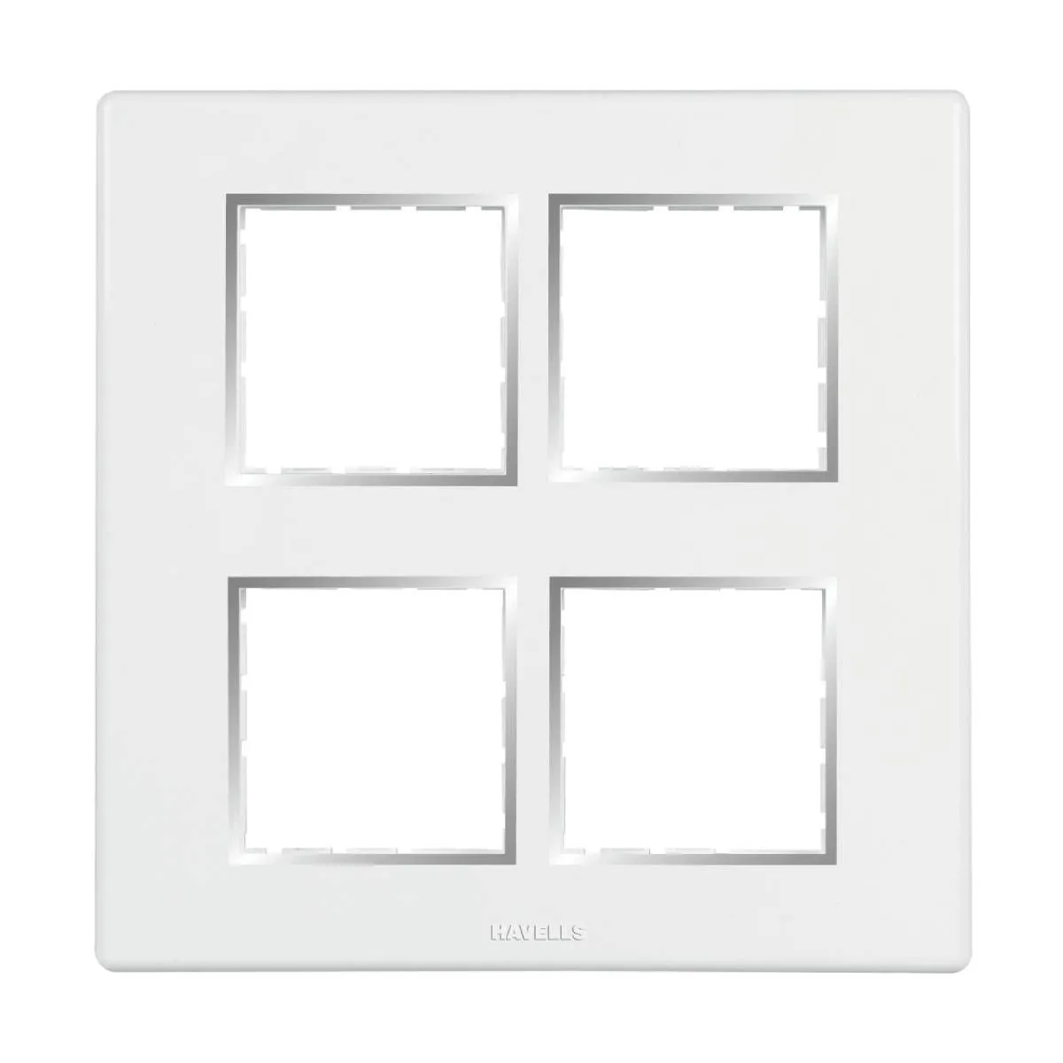 HAVELLS 8 M VERTICAL FRAMEIO (CHROME BEZEL) MODULAR COMBINED PLATES